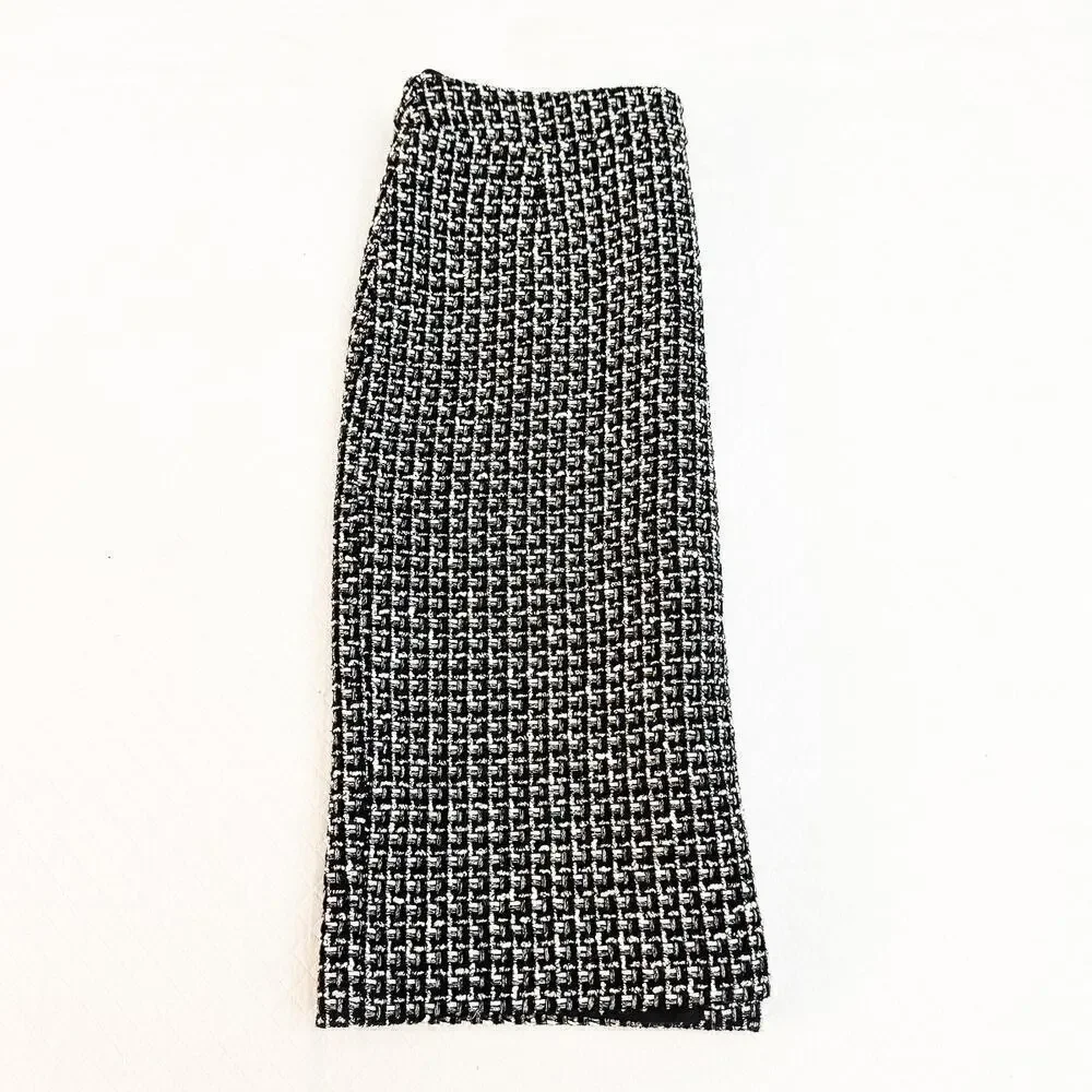 Hugo Boss Woven Embossed Plaid Pencil Skirt Size 6